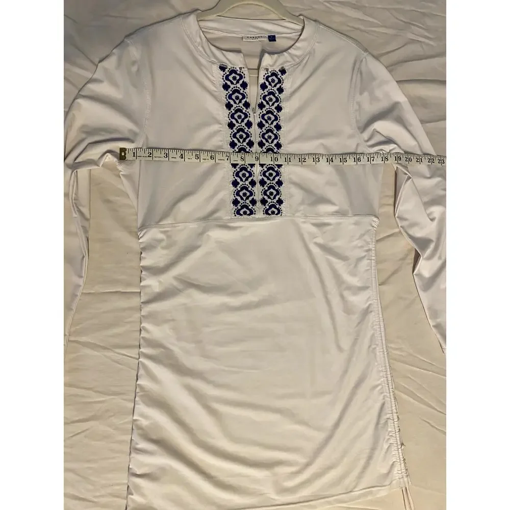 Cabana Life Women Sport Dress Beach Cover White Athletic fit Pullover Size L